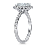 Romantic Halo Oval Engagement Ring in White Gold