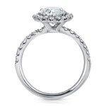 Romantic Halo Oval Engagement Ring in White Gold