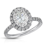 Romantic Halo Oval Engagement Ring in White Gold