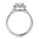 Split Shank Hidden Halo Oval Engagement Ring in White Gold