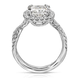 Twisted Infinity Halo Cushion Engagement Ring in White Gold