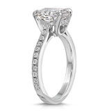 Hidden Diamond 2.16 ct Long Cushion Engagement Ring in White Gold - The Better Diamonds