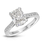 Hidden Diamond 2.16 ct Long Cushion Engagement Ring in White Gold - The Better Diamonds