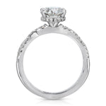 Infinity Hidden Halo Oval Engagement Ring in White Gold