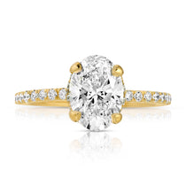 Fortuna Hidden Halo Oval Engagement Ring in Yellow Gold