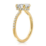 Fortuna Hidden Halo Oval Engagement Ring in Yellow Gold