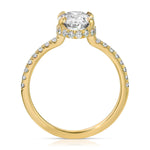 Fortuna Hidden Halo Oval Engagement Ring in Yellow Gold