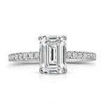 Fortuna Hidden Halo Emerald Engagement Ring in White Gold