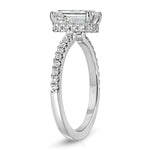 Fortuna Hidden Halo Emerald Engagement Ring in White Gold