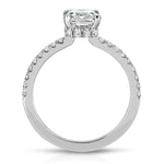 Fortuna Hidden Halo Emerald Engagement Ring in White Gold