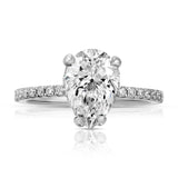 Fortuna Hidden Halo Pear Engagement Ring in White Gold