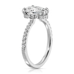 Fortuna Hidden Halo Pear Engagement Ring in White Gold