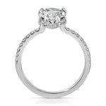 Fortuna Hidden Halo Pear Engagement Ring in White Gold