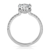 Fortuna Hidden Halo Pear Engagement Ring in White Gold