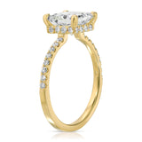 Fortuna Hidden Halo Princess Engagement Ring in Yellow Gold