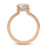 Fortuna Hidden Halo Round Engagement Ring in Rose Gold