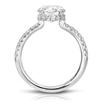 Fortuna Hidden Halo Round Engagement Ring in White Gold