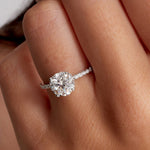 Fortuna Hidden Halo Round Engagement Ring in White Gold