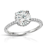 Fortuna Hidden Halo Round Engagement Ring in White Gold