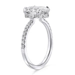 Fortuna Hidden Halo Oval Engagement Ring in White Gold