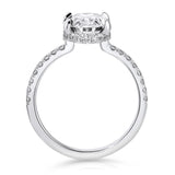 Fortuna Hidden Halo Oval Engagement Ring in White Gold