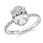 Fortuna Hidden Halo Oval Engagement Ring in White Gold