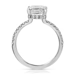 Fortuna Hidden Halo Asscher Cut Engagement Ring in White Gold