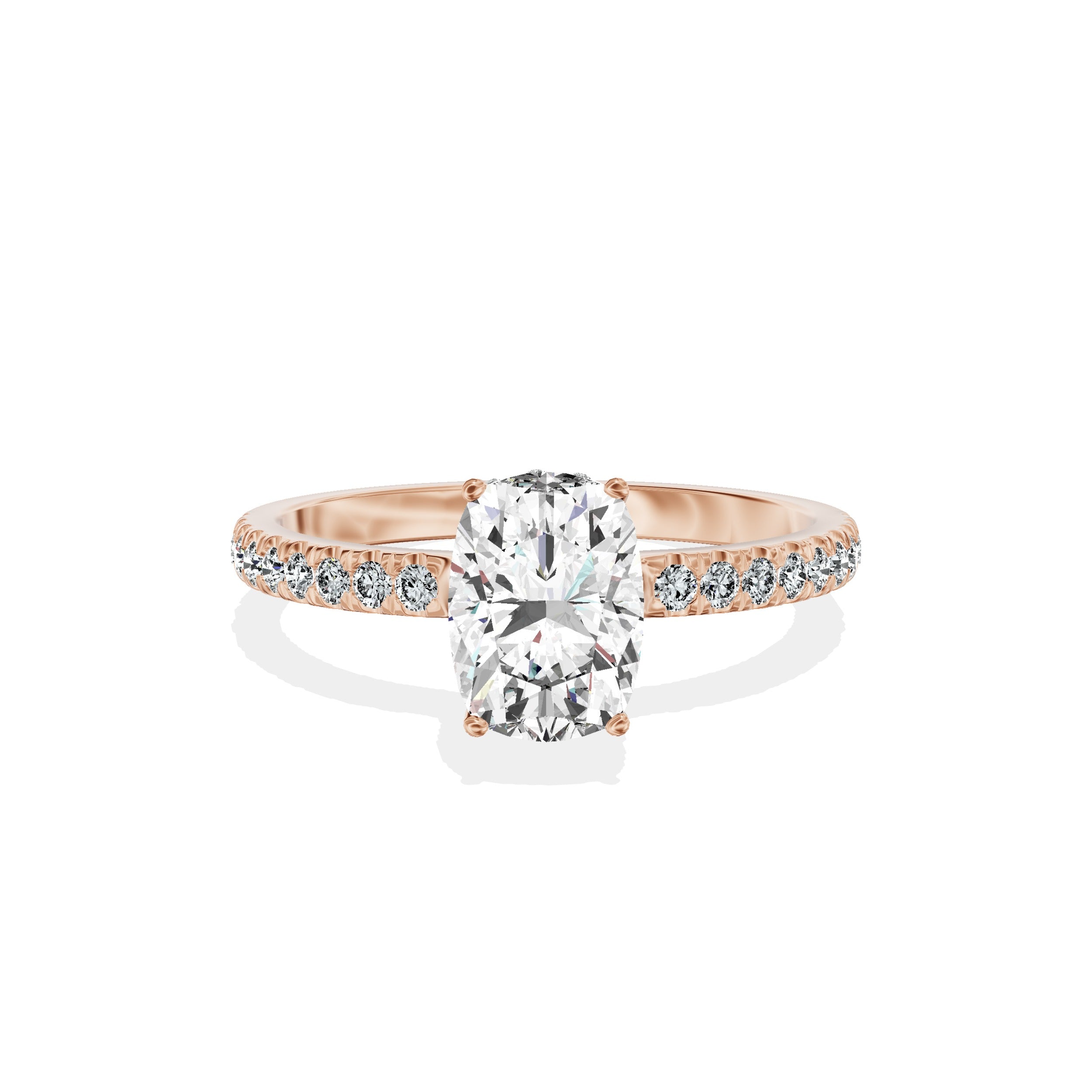 Rose Hidden Halo Engagement Ring