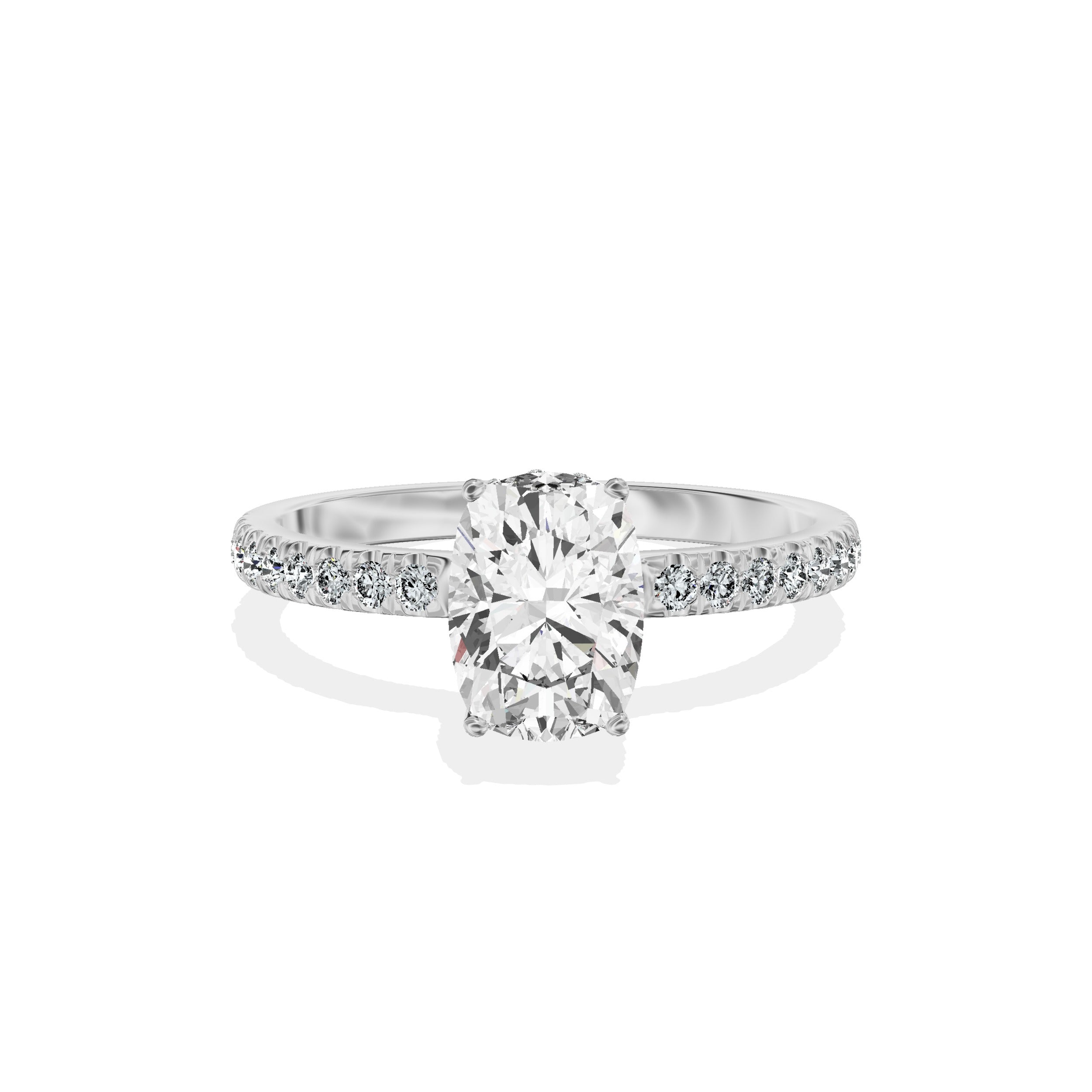 Rose Hidden Halo Engagement Ring