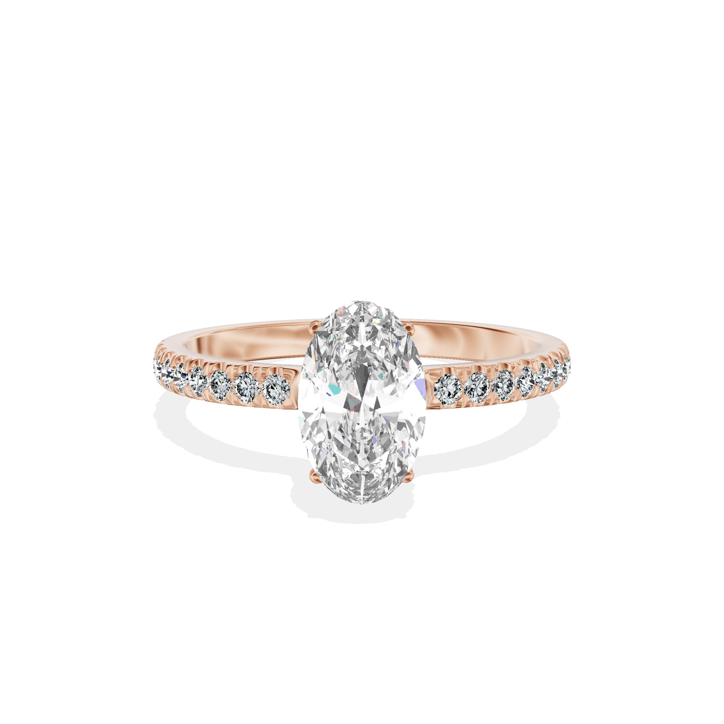 Rose Hidden Halo Engagement Ring