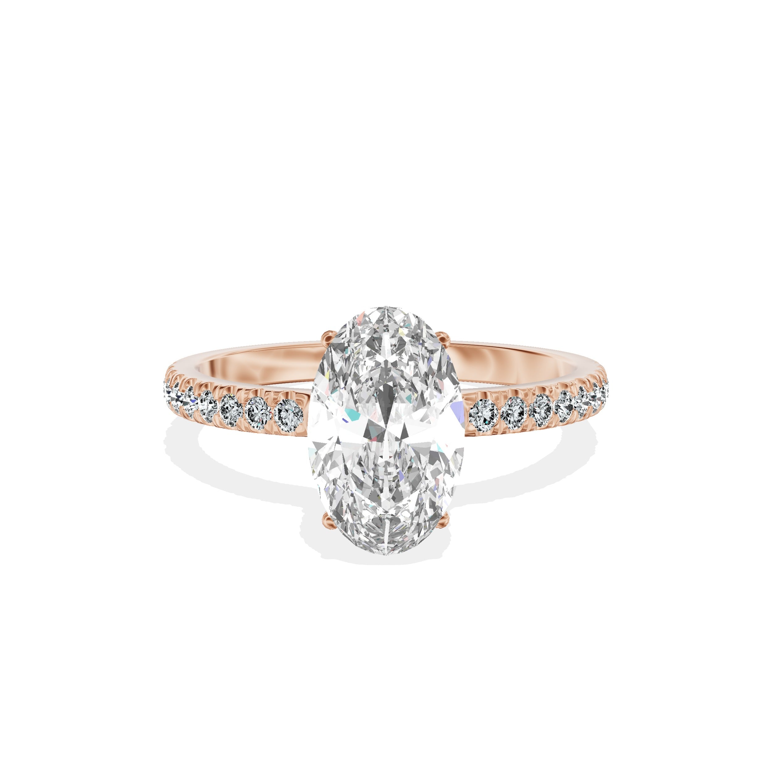 Rose Hidden Halo Engagement Ring