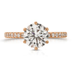 Rose Hidden Halo Round Engagement Ring in Rose Gold