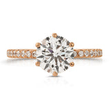 Rose Hidden Halo Round Engagement Ring in Rose Gold