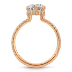 Rose Hidden Halo Round Engagement Ring in Rose Gold