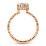 Rose Hidden Halo Round Engagement Ring in Rose Gold