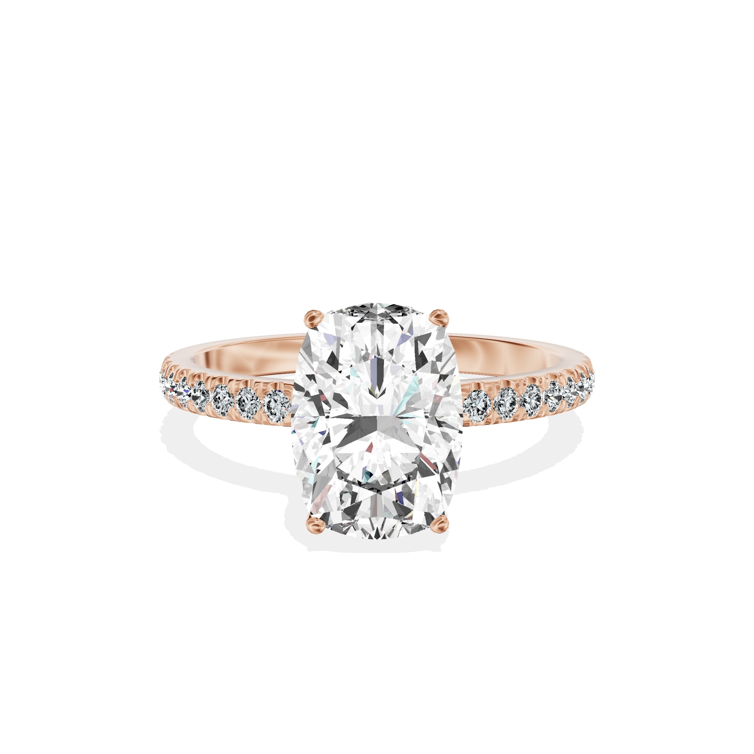 Rose Hidden Halo Engagement Ring