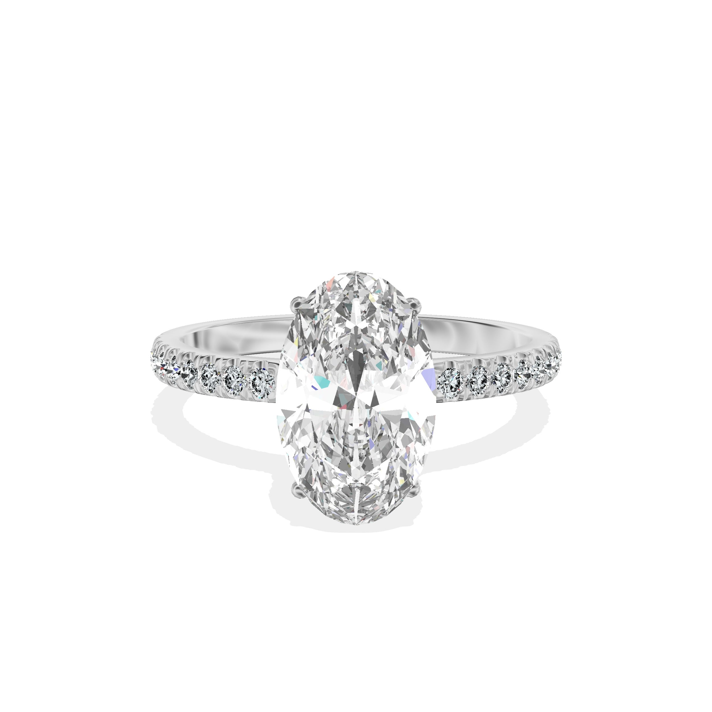 Rose Hidden Halo Engagement Ring