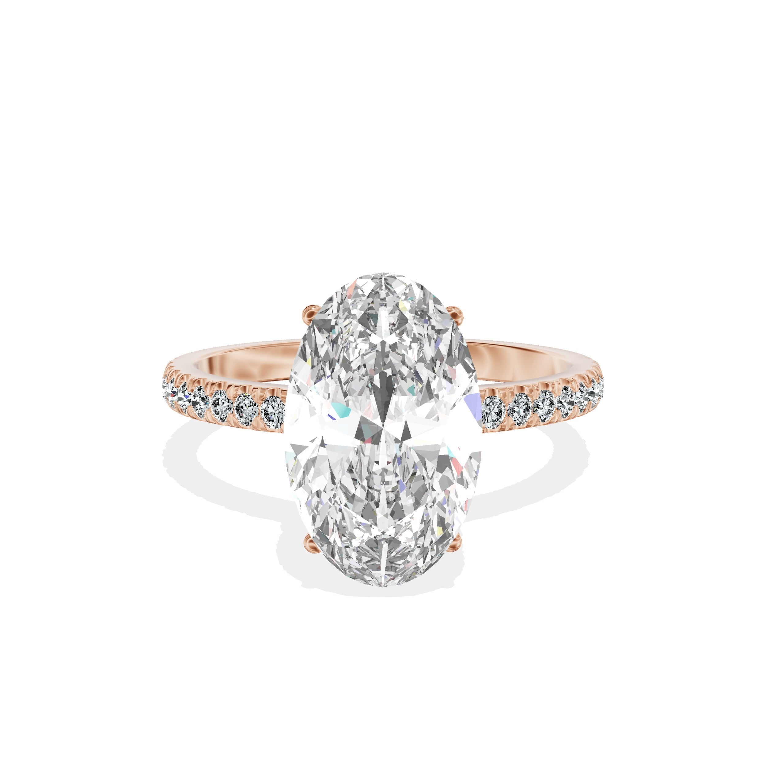 Rose Hidden Halo Engagement Ring