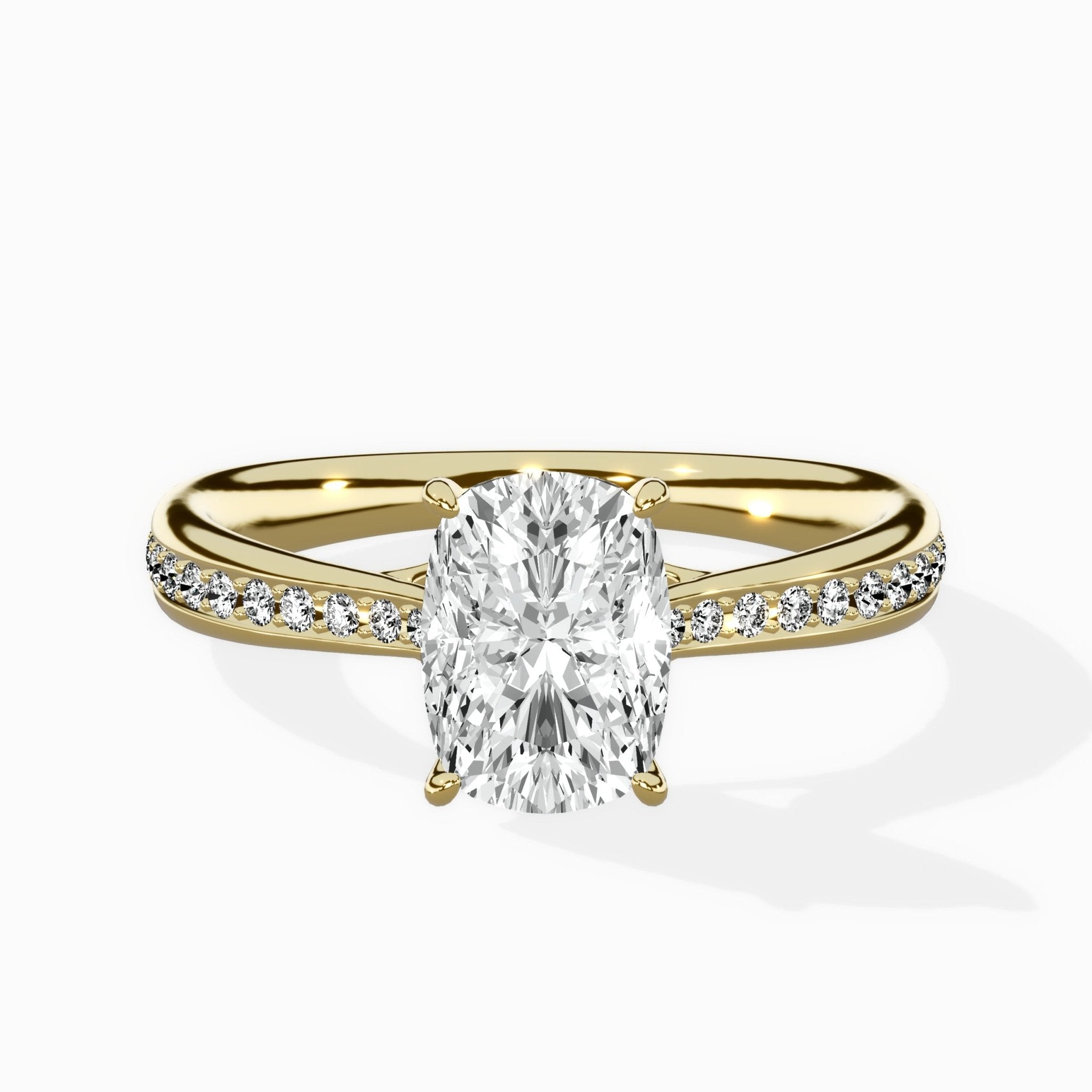 Hidden Halo Pave Solitaire Ring Engagement Ring - The Better Diamonds