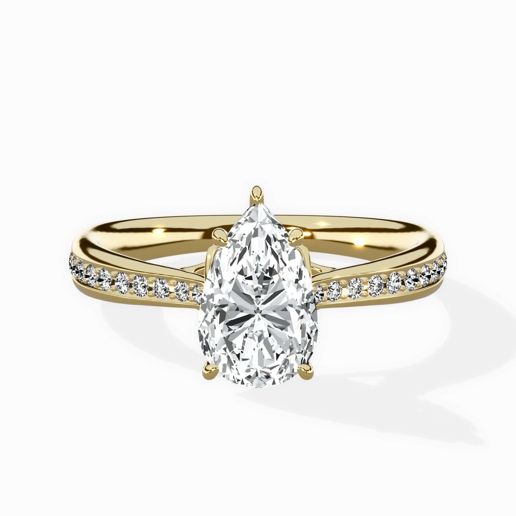 Hidden Halo Pave Solitaire Ring Engagement Ring - The Better Diamonds
