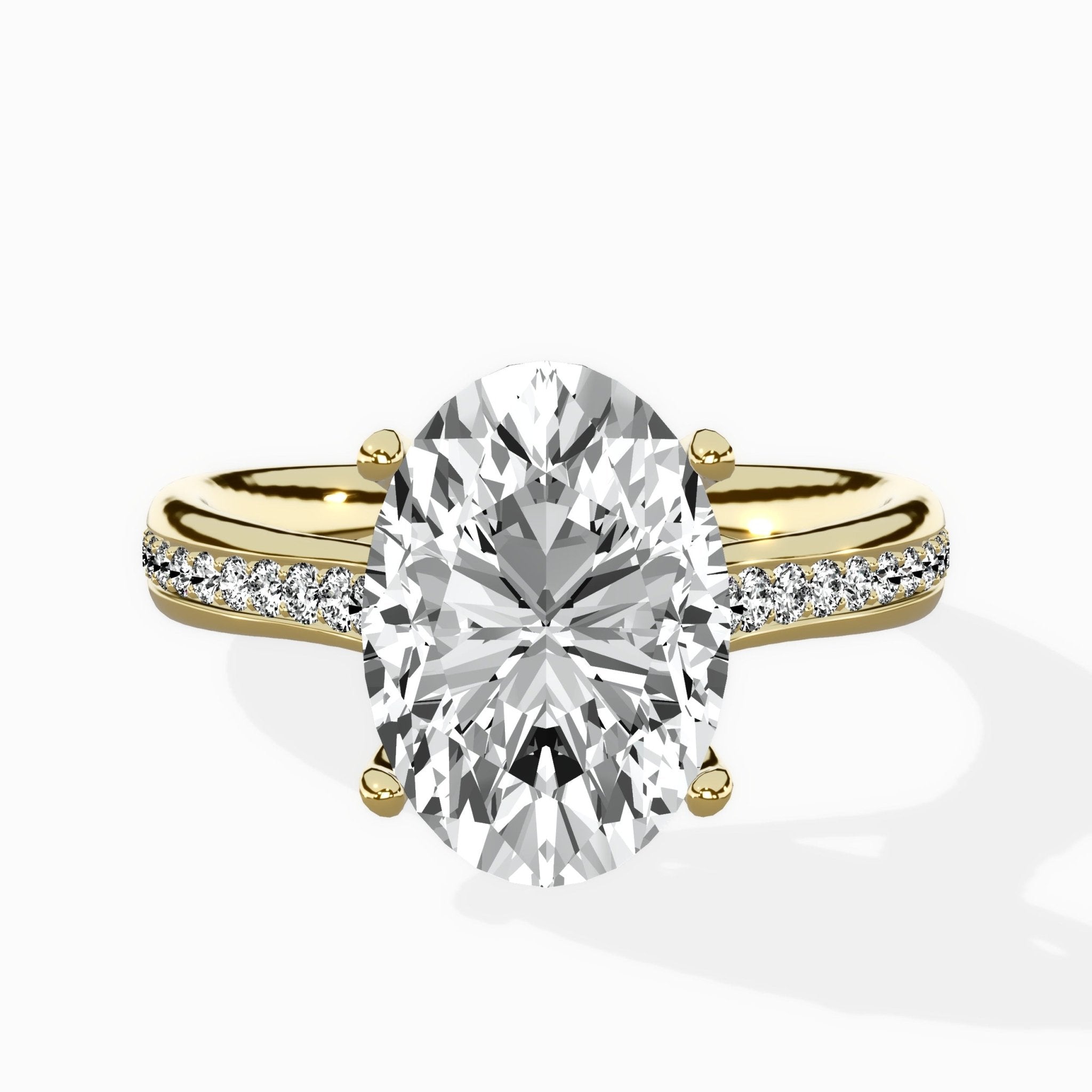 Hidden Halo Pave Solitaire Ring Engagement Ring - The Better Diamonds