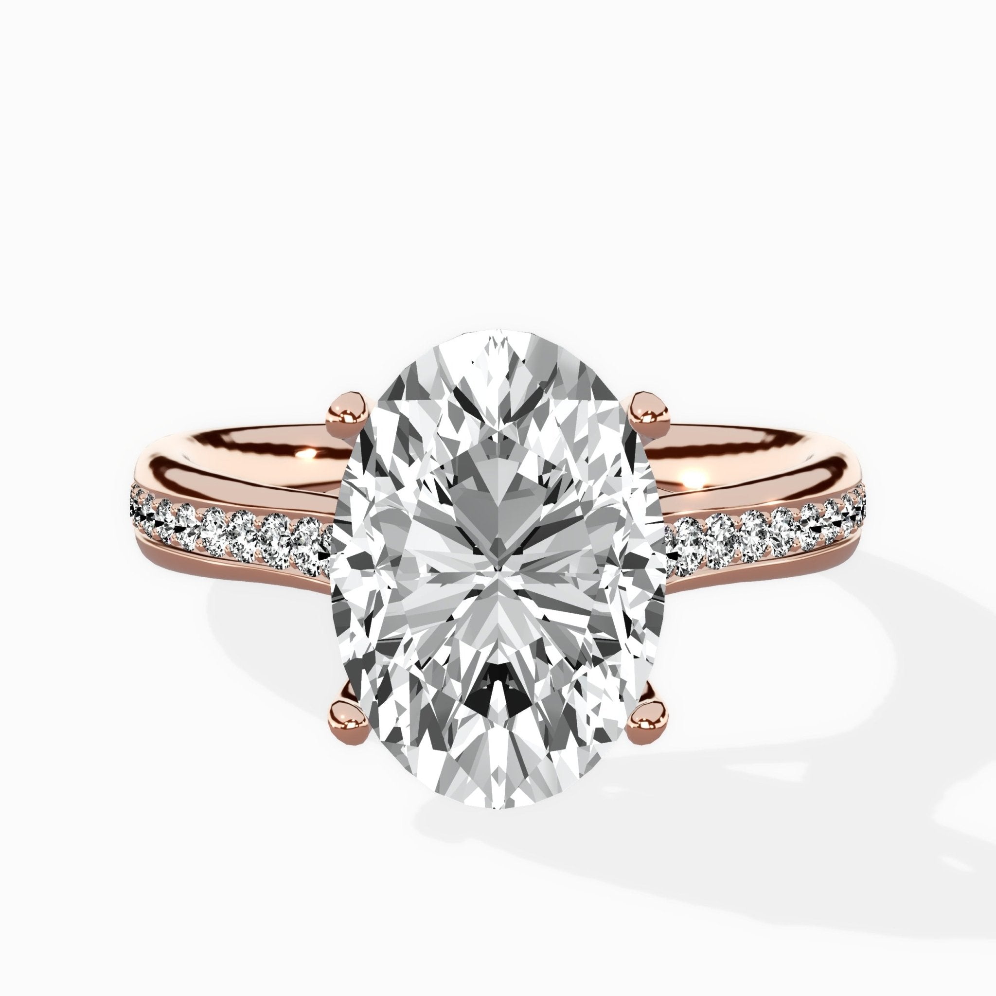 Hidden Halo Pave Solitaire Ring Engagement Ring - The Better Diamonds