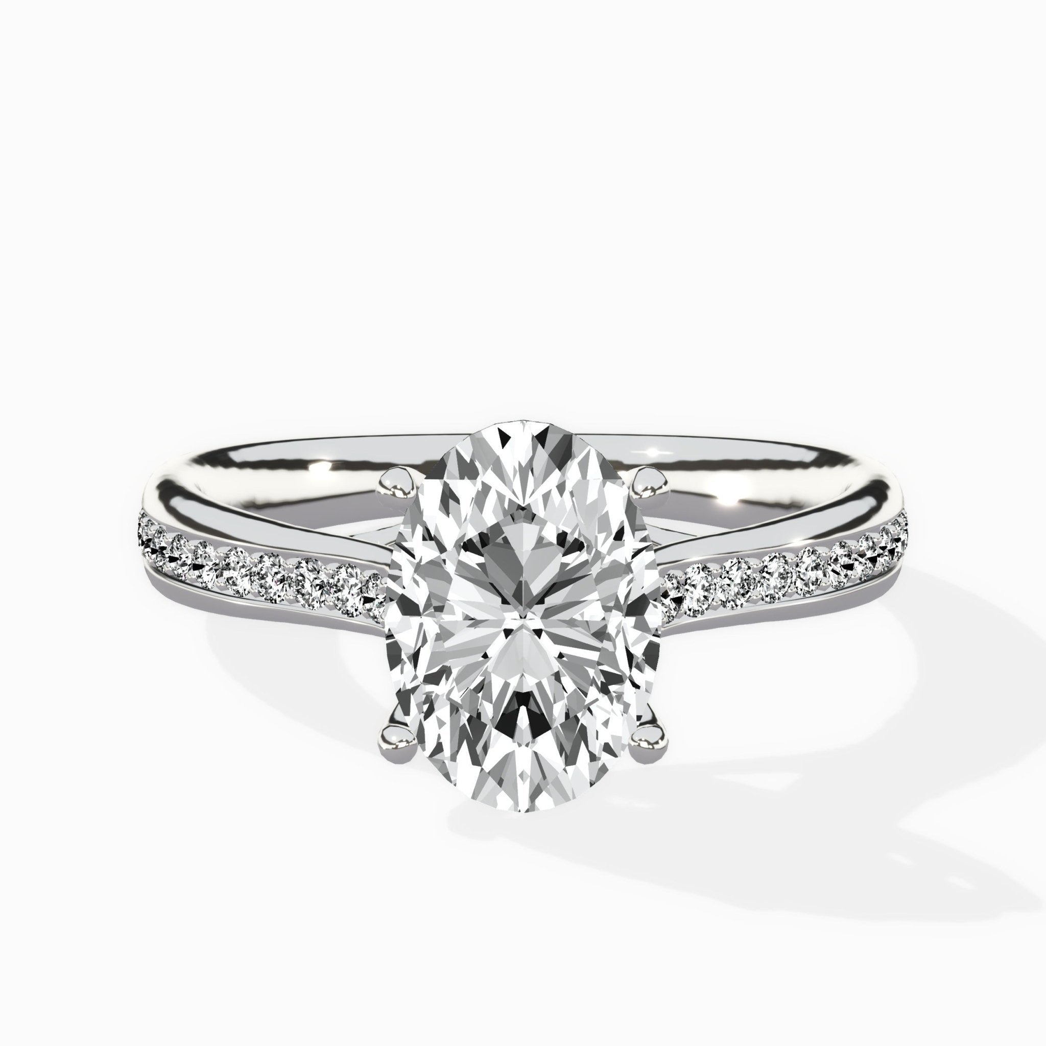 Hidden Halo Pave Solitaire Ring Engagement Ring - The Better Diamonds