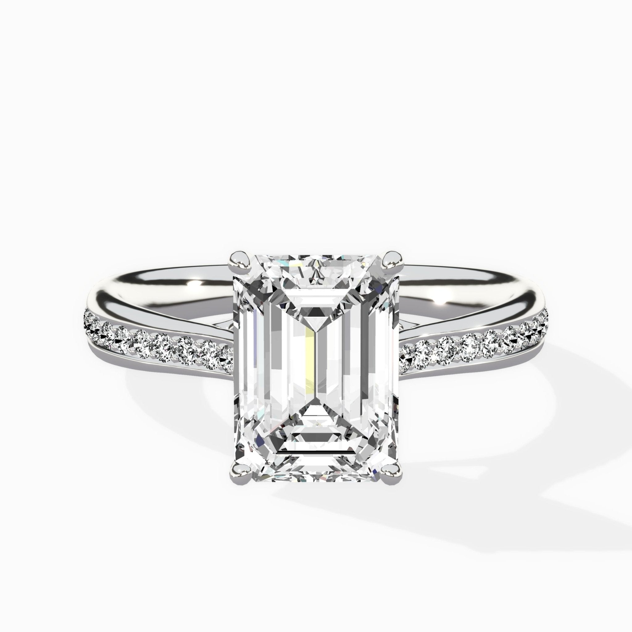 Hidden Halo Pave Solitaire Ring Engagement Ring - The Better Diamonds