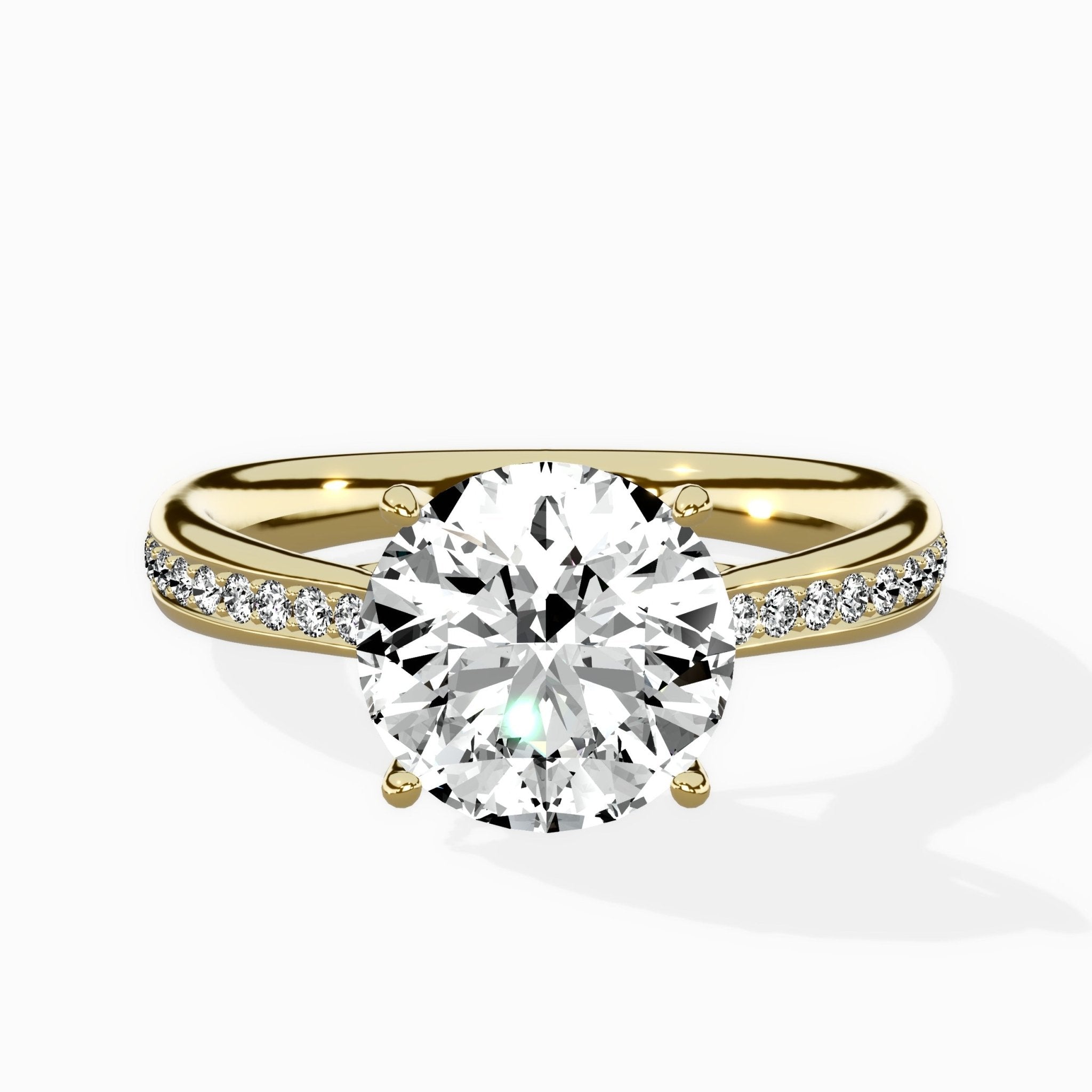 Hidden Halo Pave Solitaire Ring Engagement Ring - The Better Diamonds