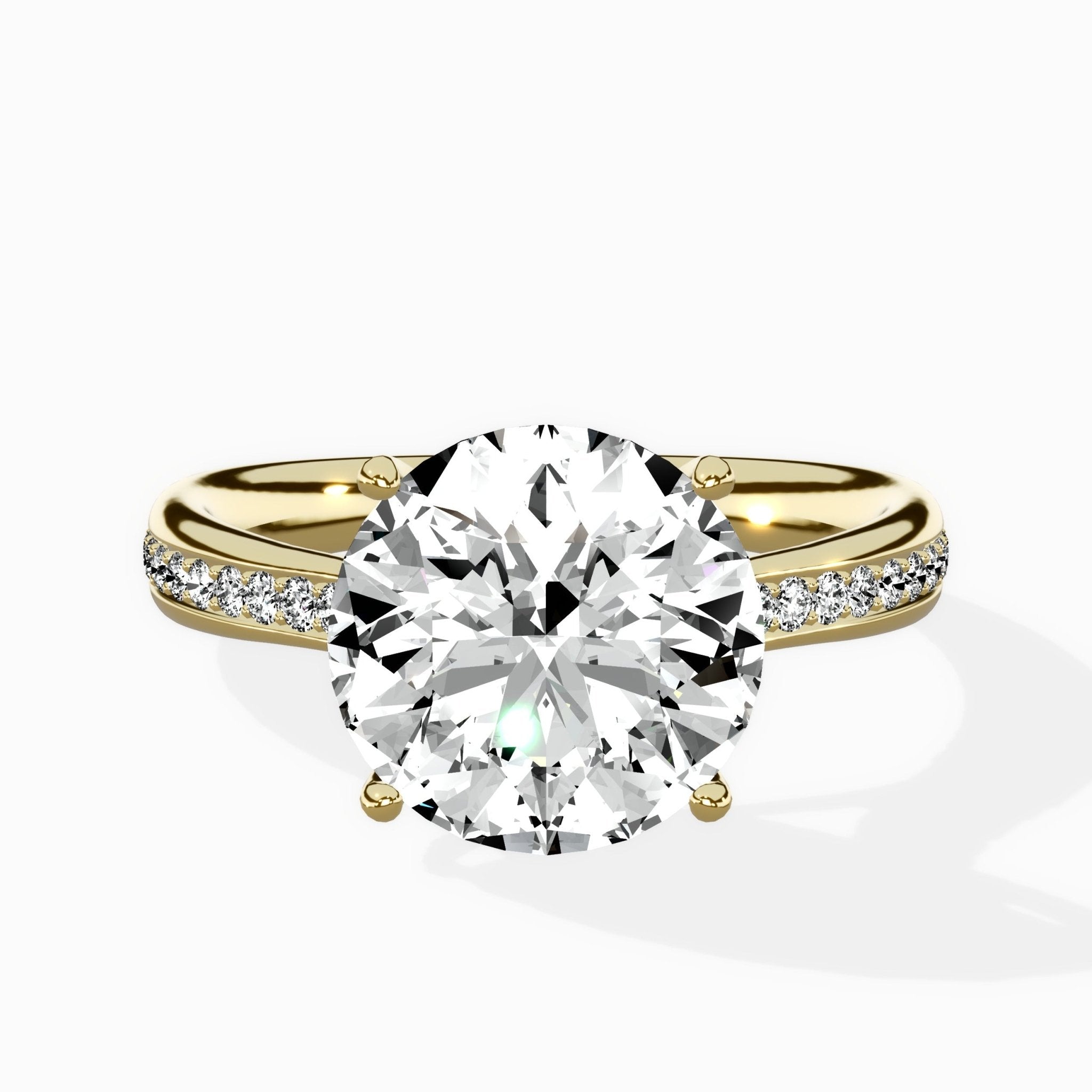 Hidden Halo Pave Solitaire Ring Engagement Ring - The Better Diamonds