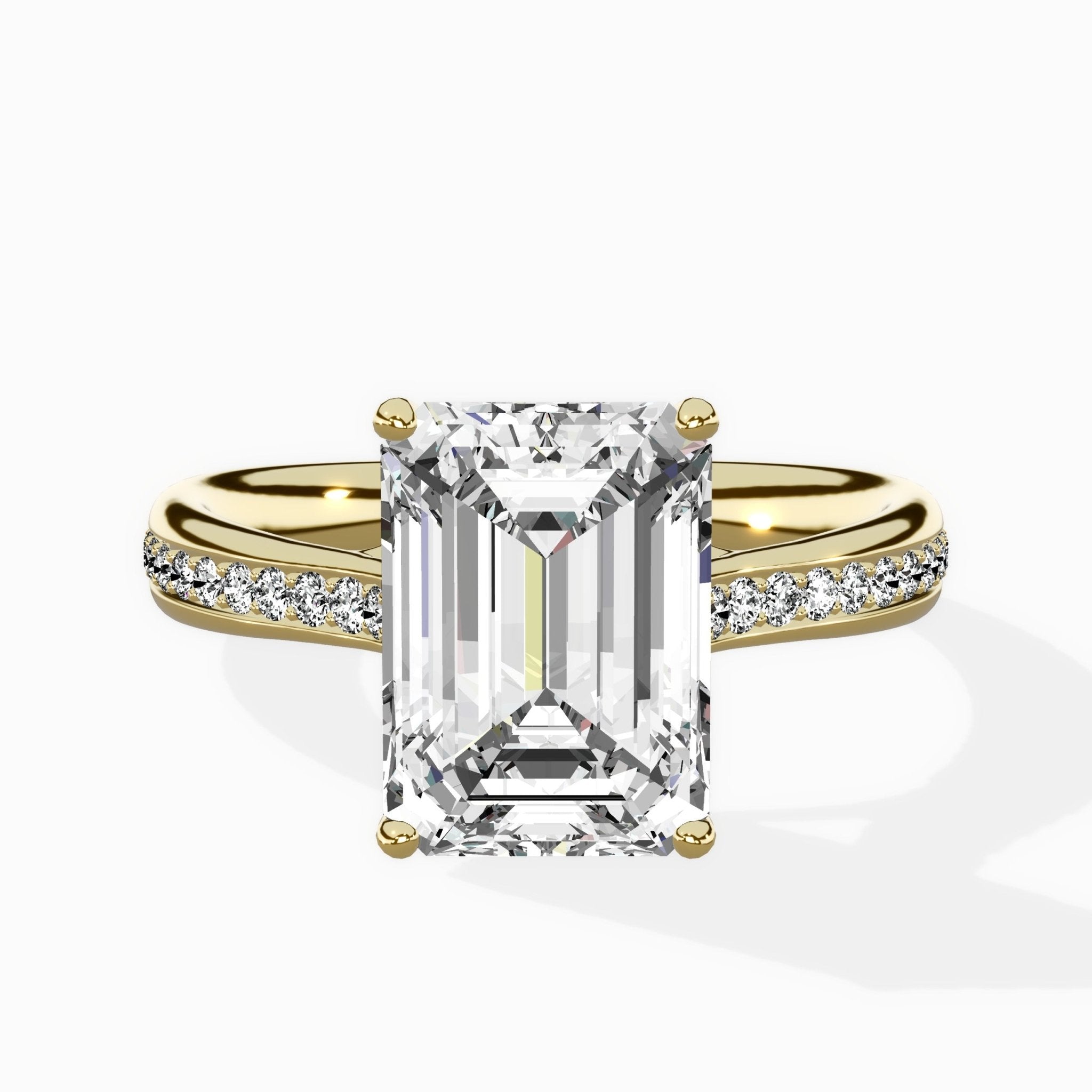 Hidden Halo Pave Solitaire Ring Engagement Ring - The Better Diamonds