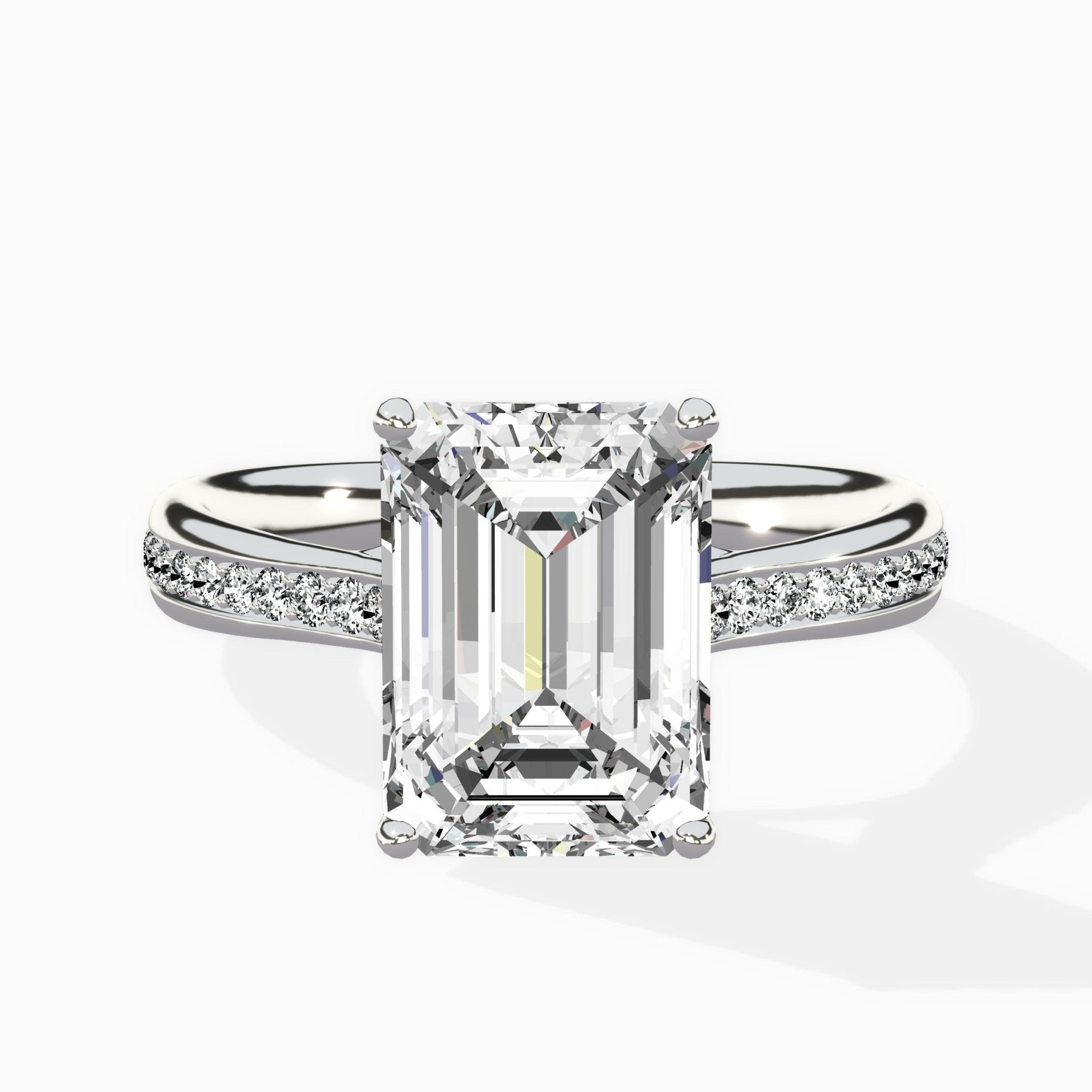 Hidden Halo Pave Solitaire Ring Engagement Ring - The Better Diamonds