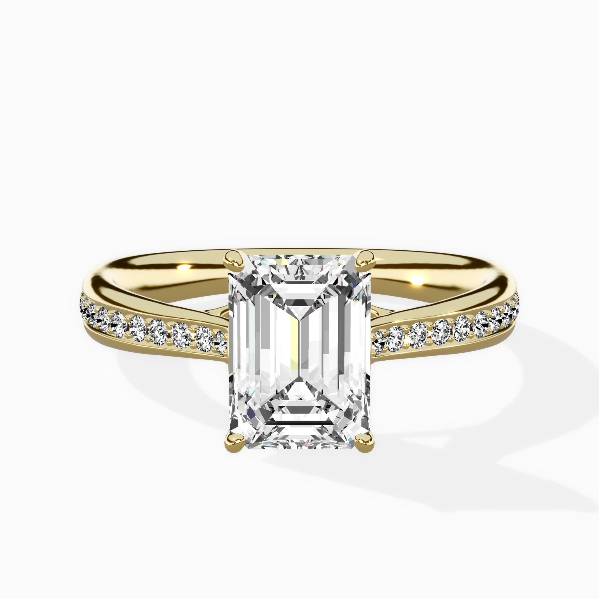 Hidden Halo Pave Solitaire Ring Engagement Ring - The Better Diamonds
