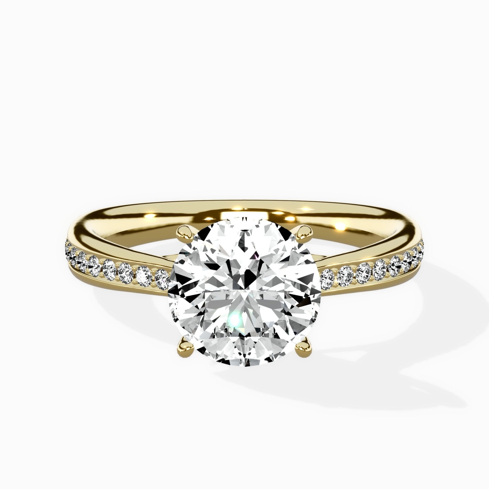 Hidden Halo Pave Solitaire Ring Engagement Ring - The Better Diamonds